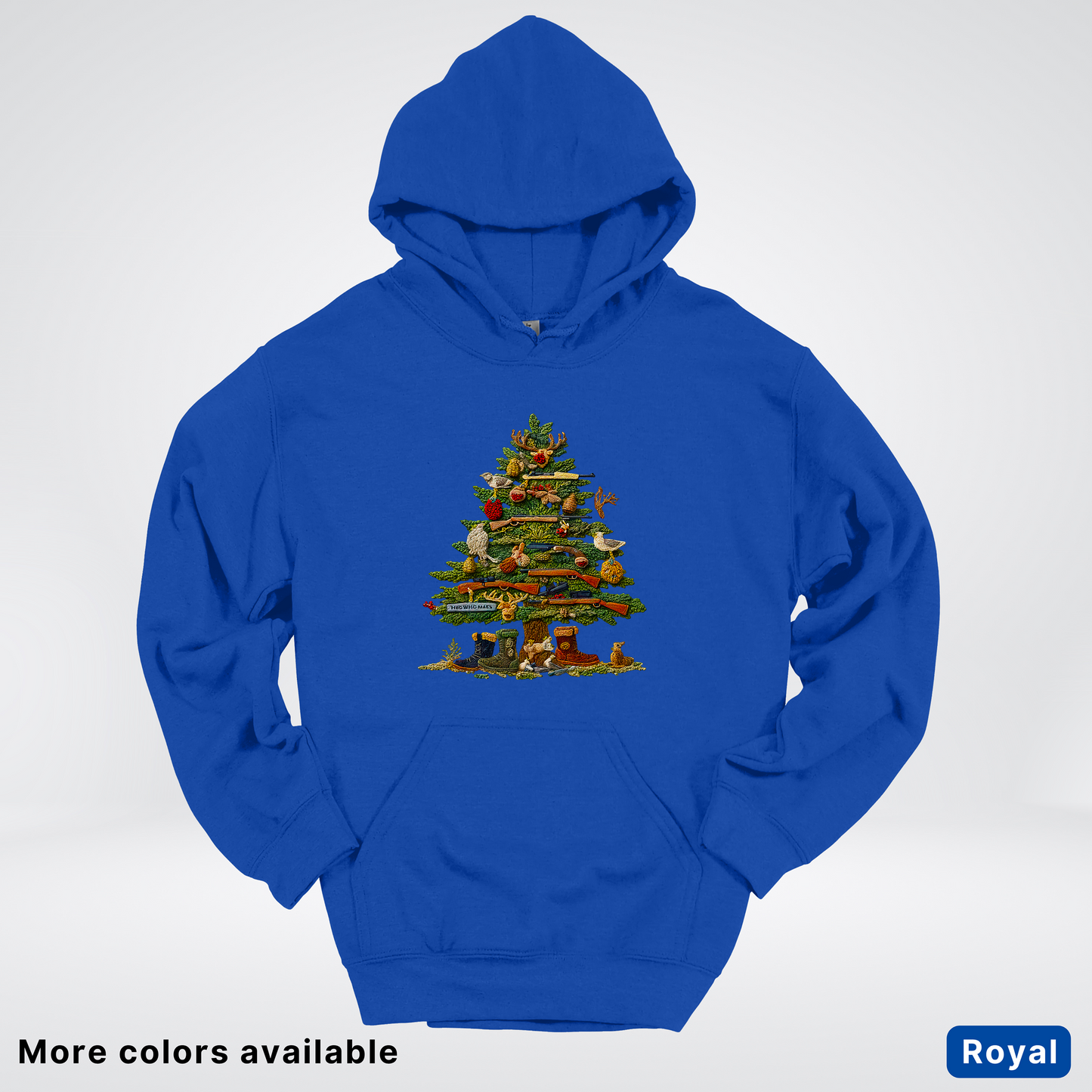 Woodland Critters Christmas Tree Hook Yard Faux - Hoodie