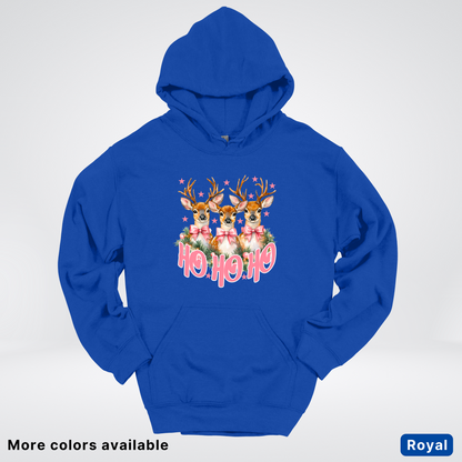 Ho Ho Ho Pink Deer Trio Hoodie - Hoodie
