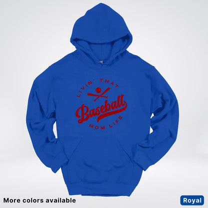 Livin' That Baseball Mom Life – Maroon Design - Hoodie