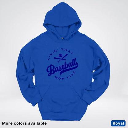 Livin' That Baseball Mom Life - Navy Design - Hoodie