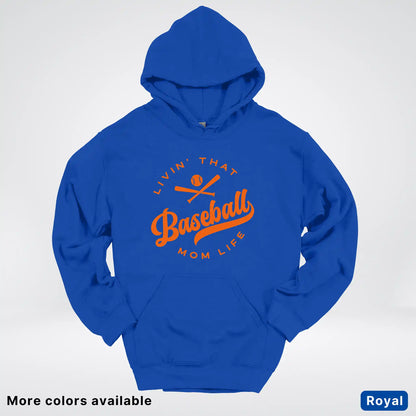 Livin' That Baseball Mom Life – Orange Design - Hoodie