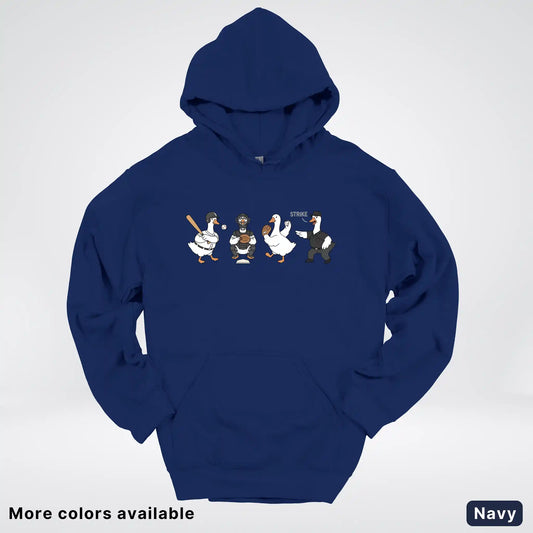 Baseball Goose Squad – Funny Baseball Goose Graphic Hoodie