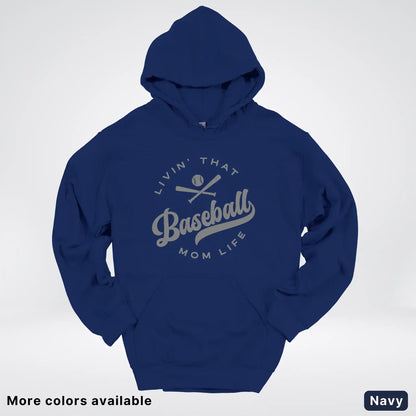 Livin' That Baseball Mom Life - Gray Design - Hoodie