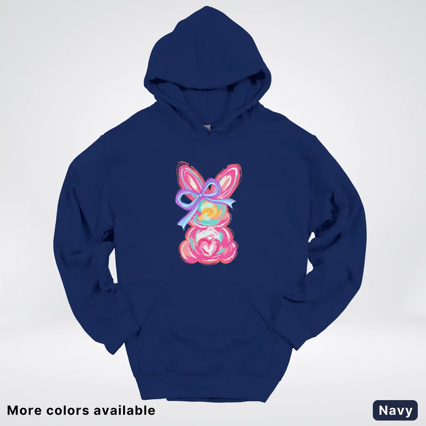 Coquette Easter Bunny – Pastel Bow Bunny Spring Graphic - Hoodie