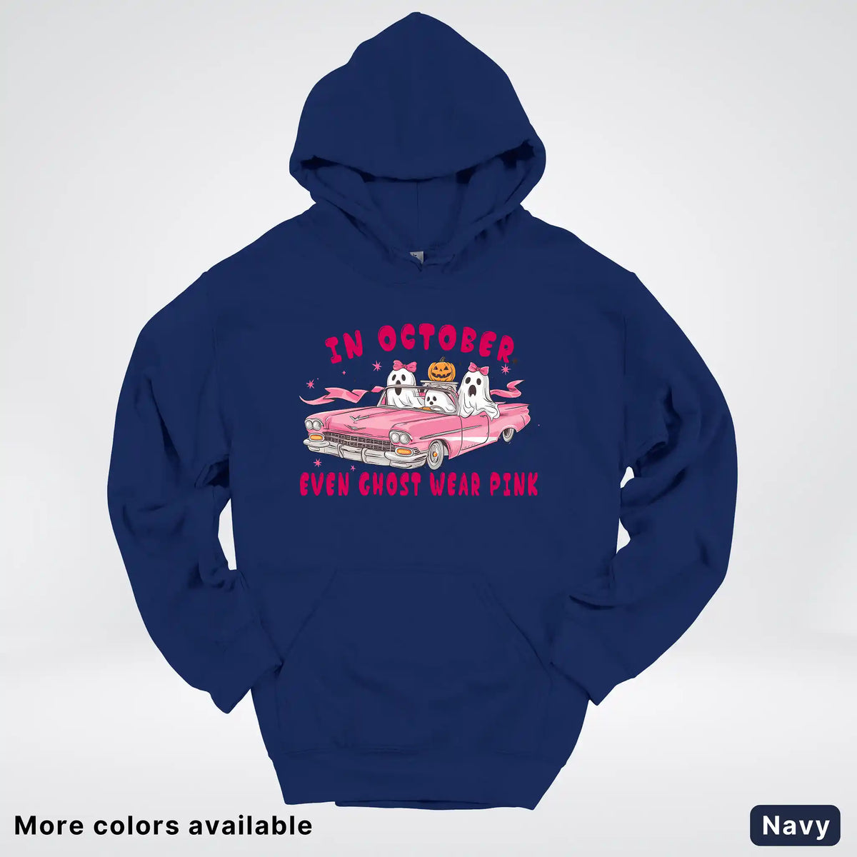In October Even Ghost Wear Pink Breast Cancer Awareness Hoodie
