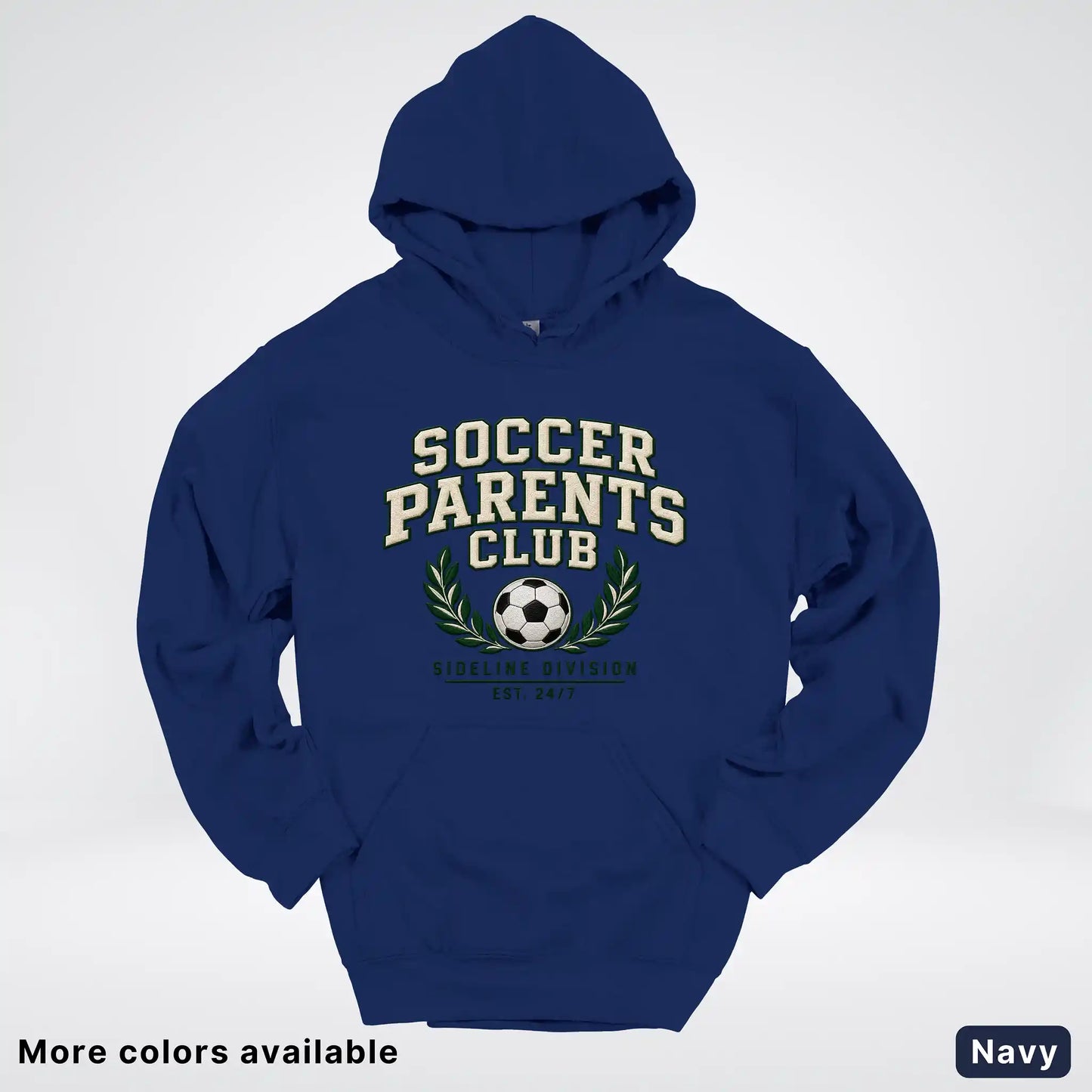 Soccer Parents Club Faux Embroidery Sideline Hoodie