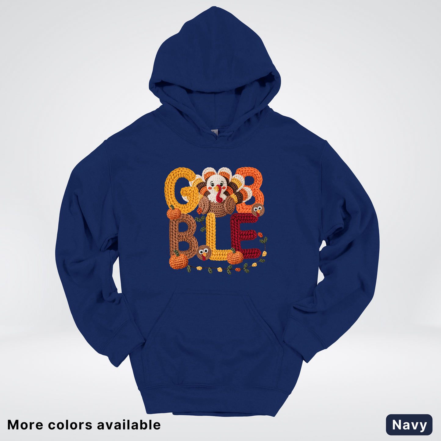 Turkey Gobble Pumpkin Fall Crochet - Hoodie