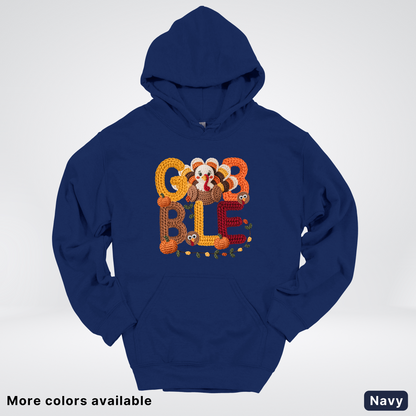 Turkey Gobble Pumpkin Fall Crochet - Hoodie