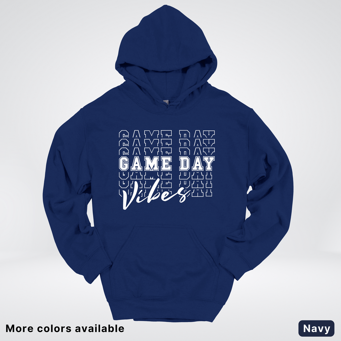 Game Day Vibes Stacked - White Design - Hoodie