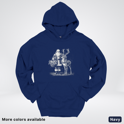Vintage Santa and Reindeer - Hoodie