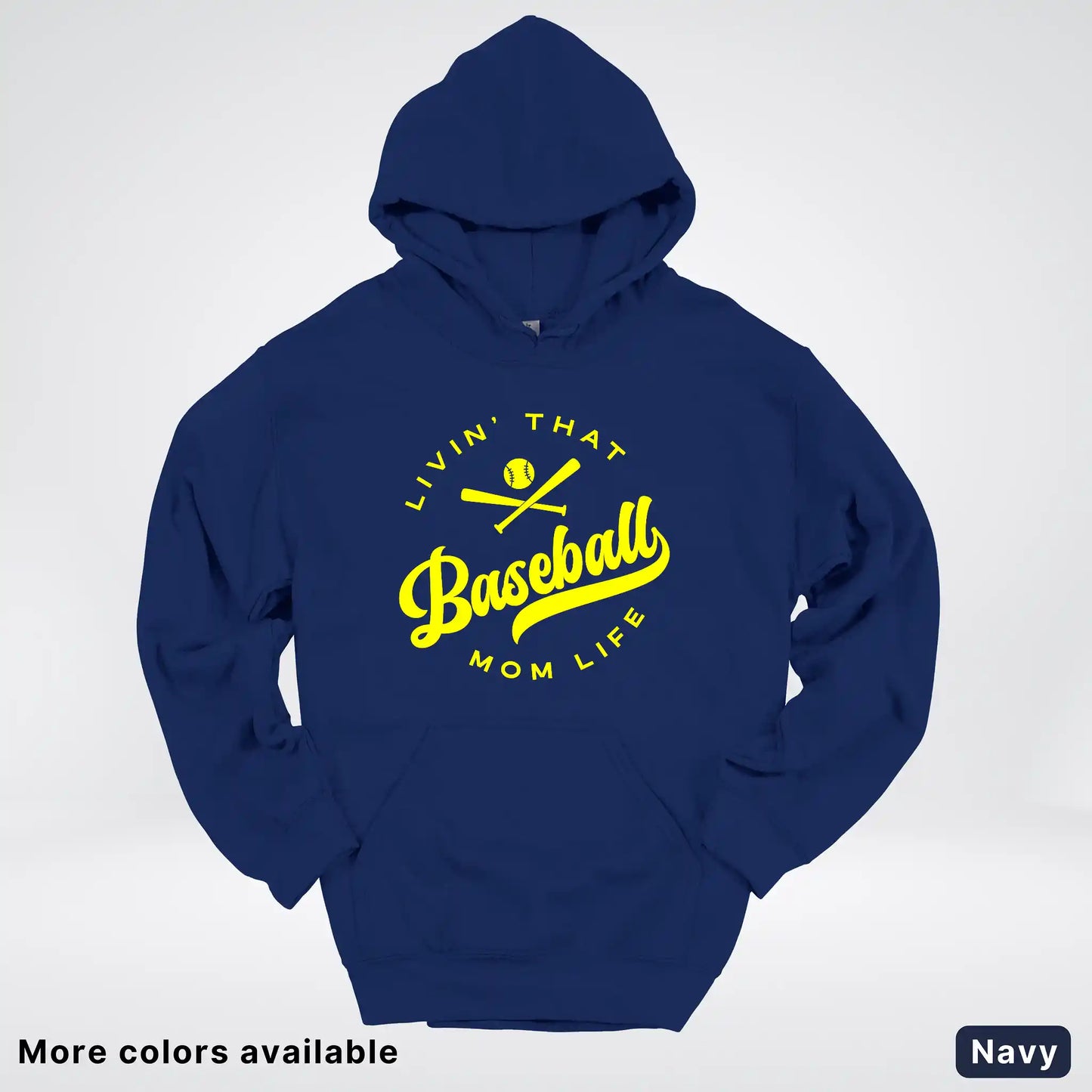 Livin' That Baseball Mom Life - Yellow Design - Hoodie