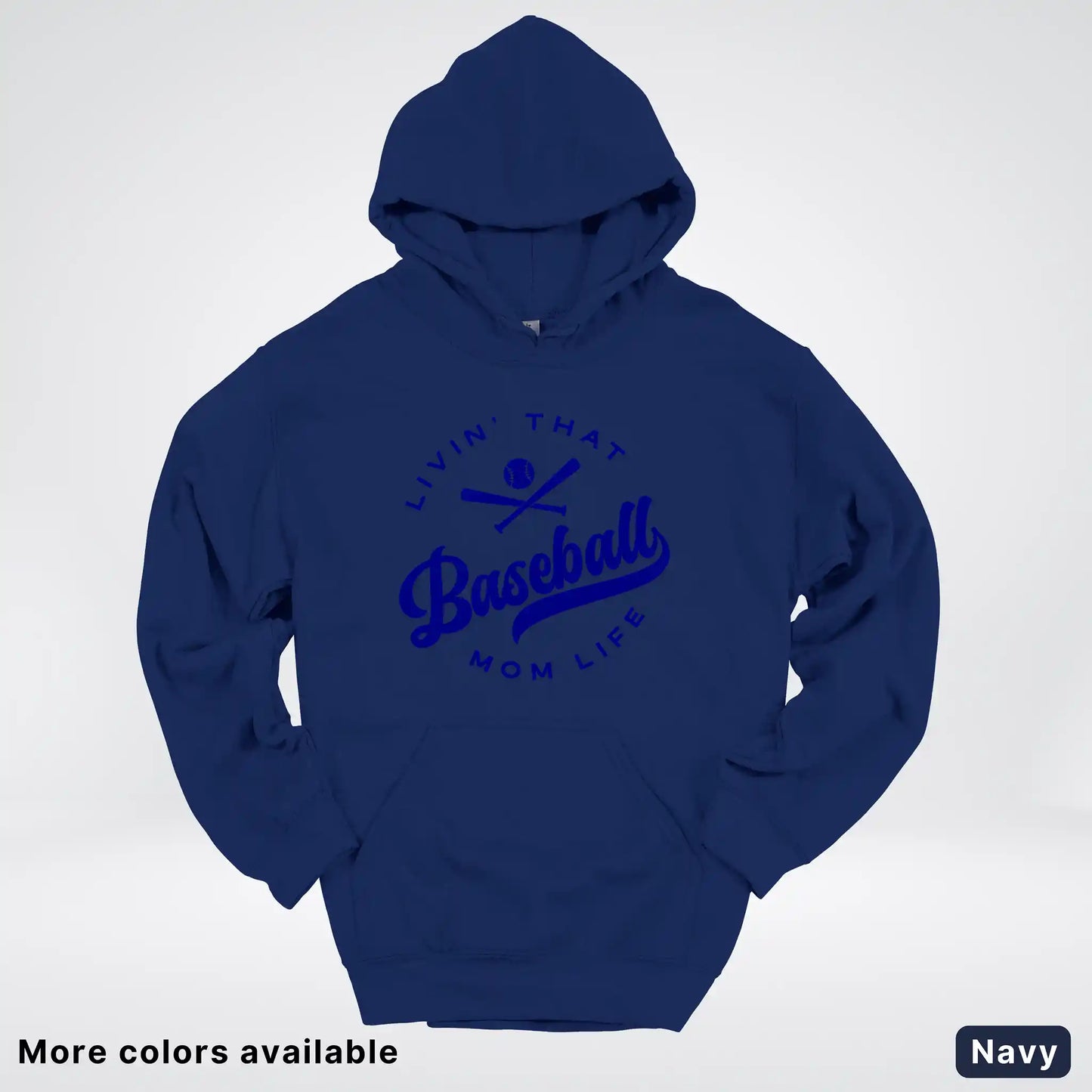 Livin' That Baseball Mom Life - Navy Design - Hoodie