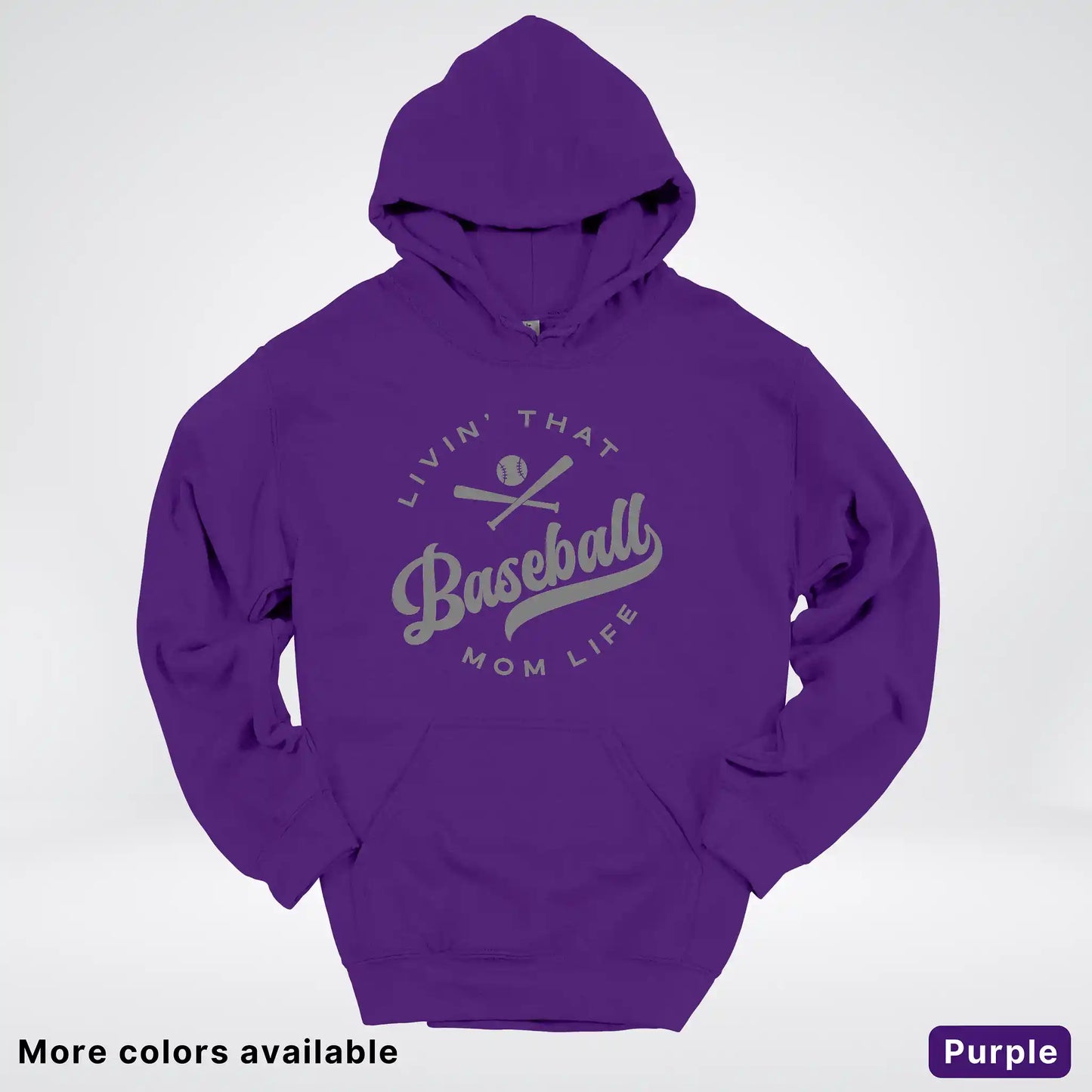 Livin' That Baseball Mom Life - Gray Design - Hoodie