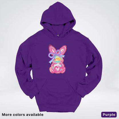 Coquette Easter Bunny – Pastel Bow Bunny Spring Graphic - Hoodie