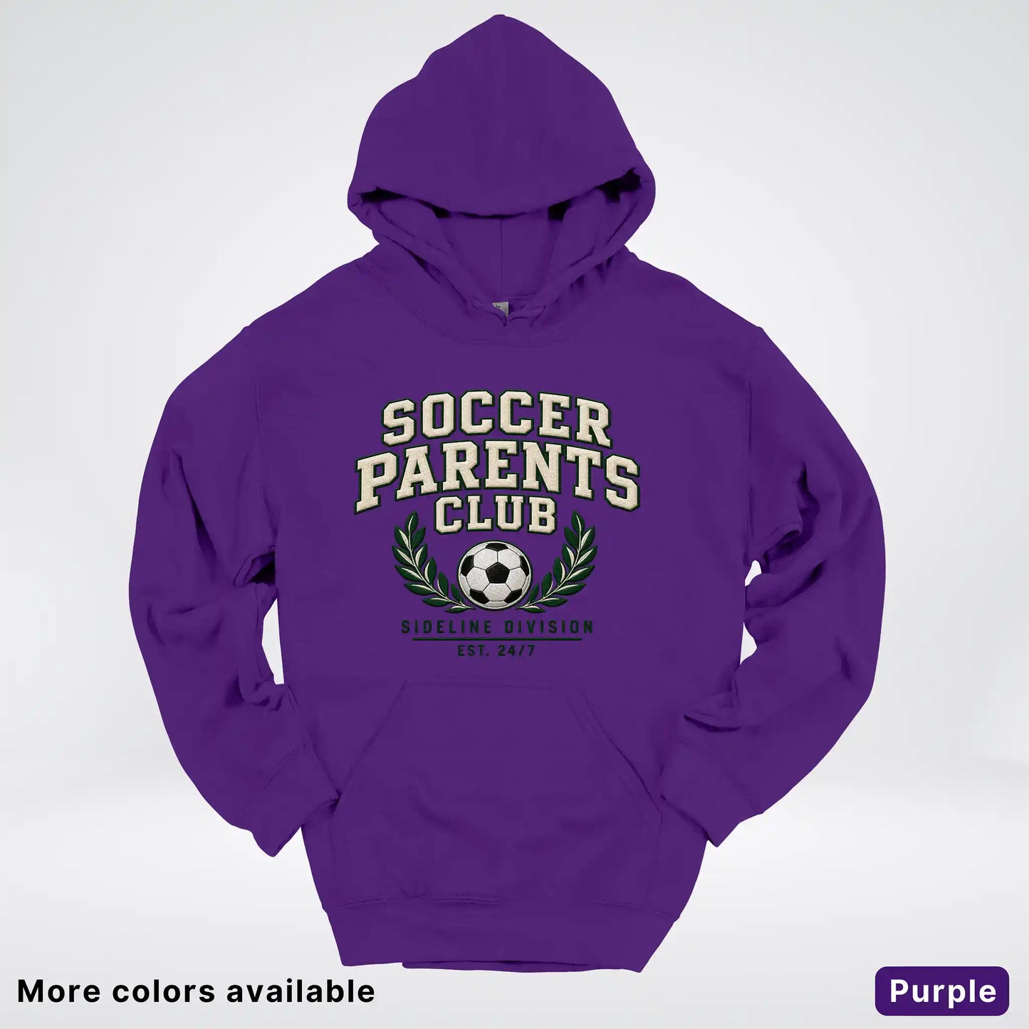 Soccer Parents Club Faux Embroidery Sideline Hoodie