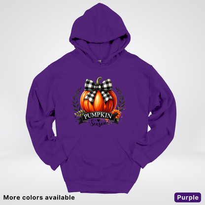Pumpkin Season Black Plaid Bow - Hoodie