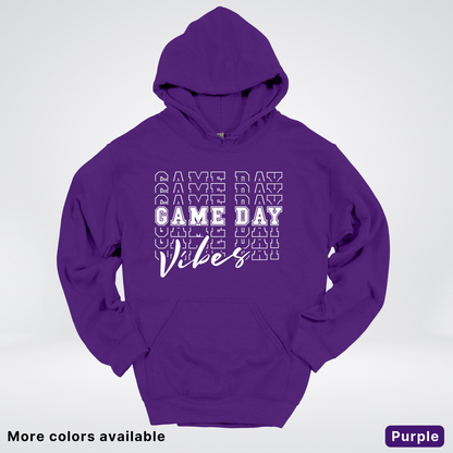 Game Day Vibes Stacked - White Design - Hoodie