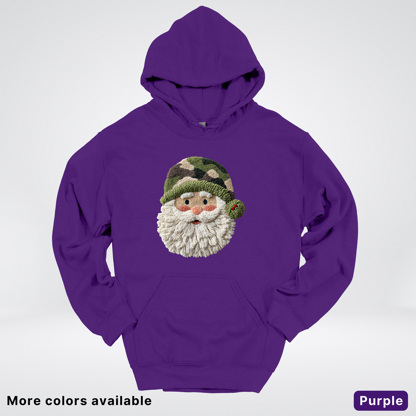 Woodland Santa Face (Hook Yard Faux Texture) - Hoodie