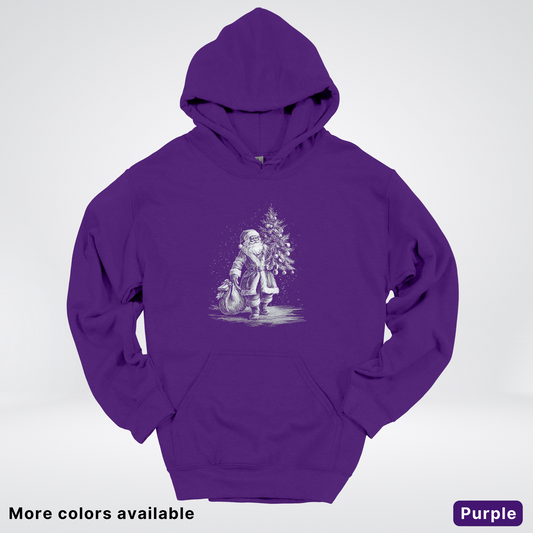 Vintage Santa with Christmas Tree - Hoodie