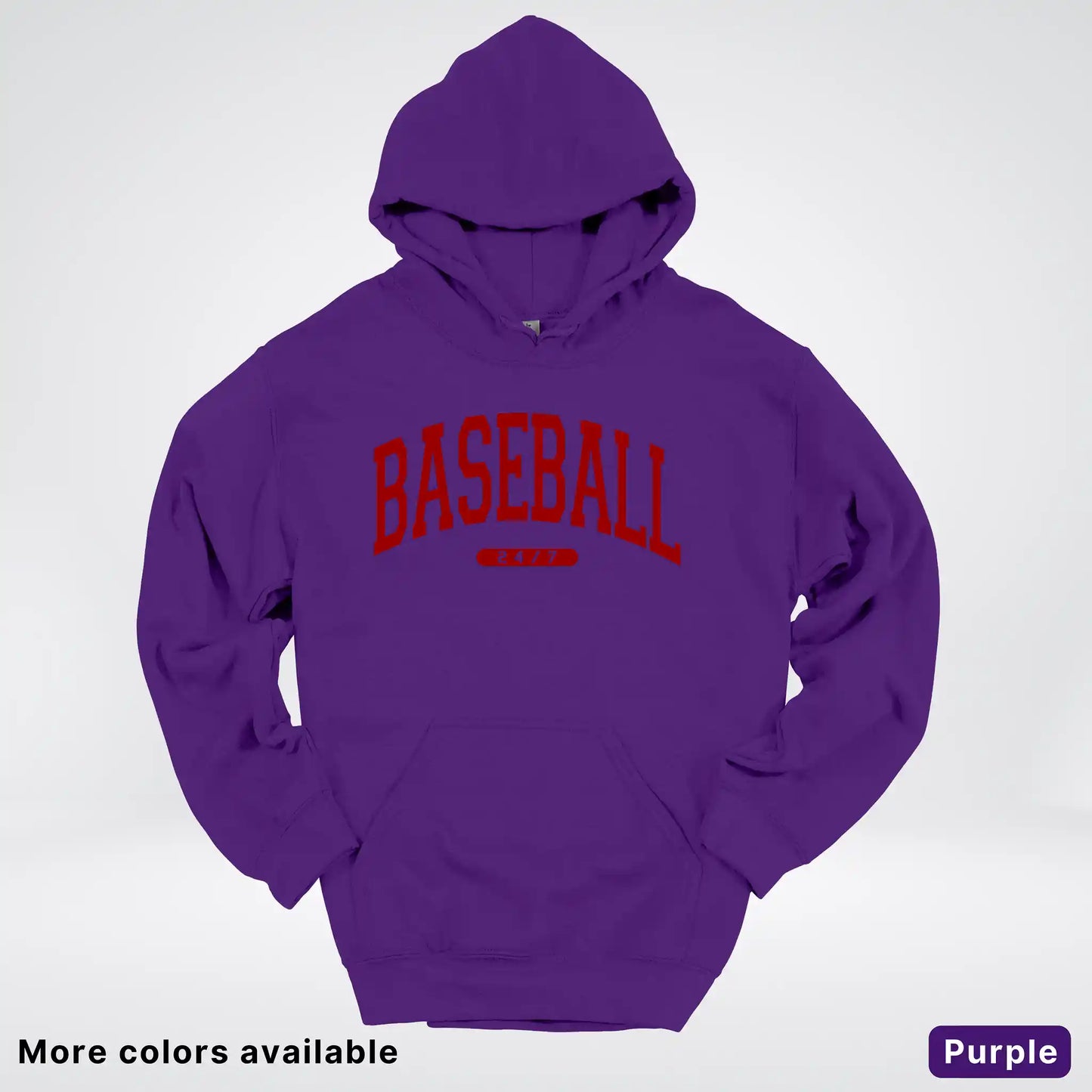 Baseball 24/7 – Maroon Design - Hoodie