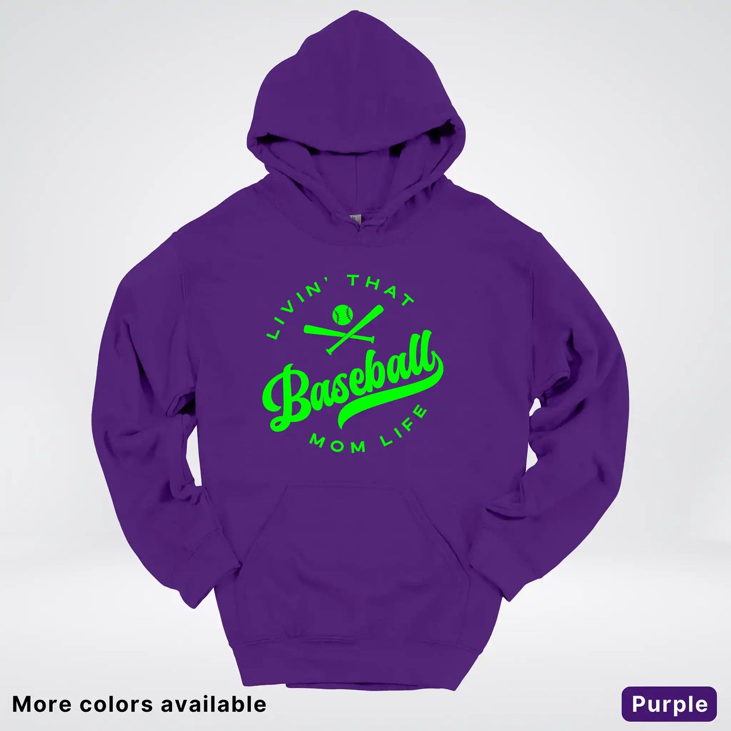 Livin' That Baseball Mom Life - Green Design - Hoodie