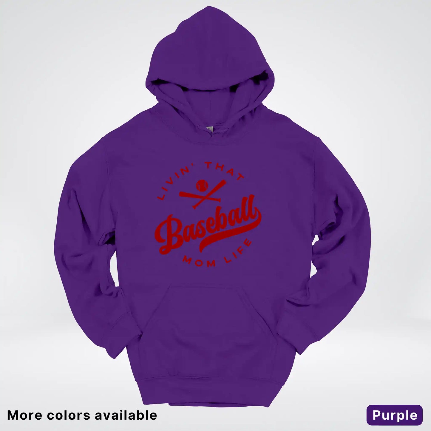 Livin' That Baseball Mom Life – Maroon Design - Hoodie