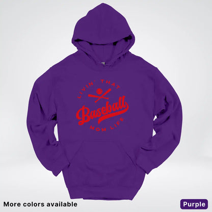 Livin' That Baseball Mom Life - Red Design - Hoodie