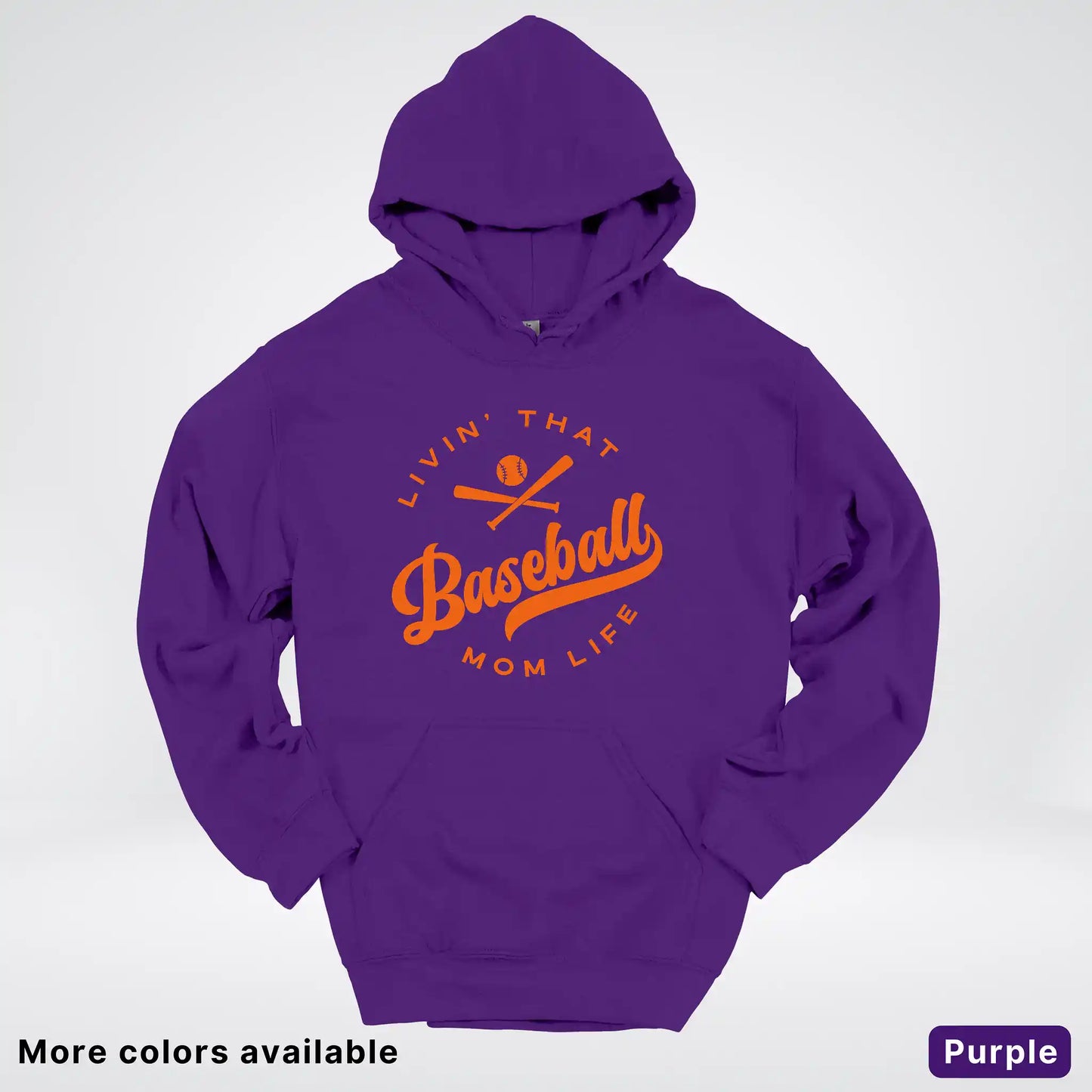 Livin' That Baseball Mom Life – Orange Design - Hoodie