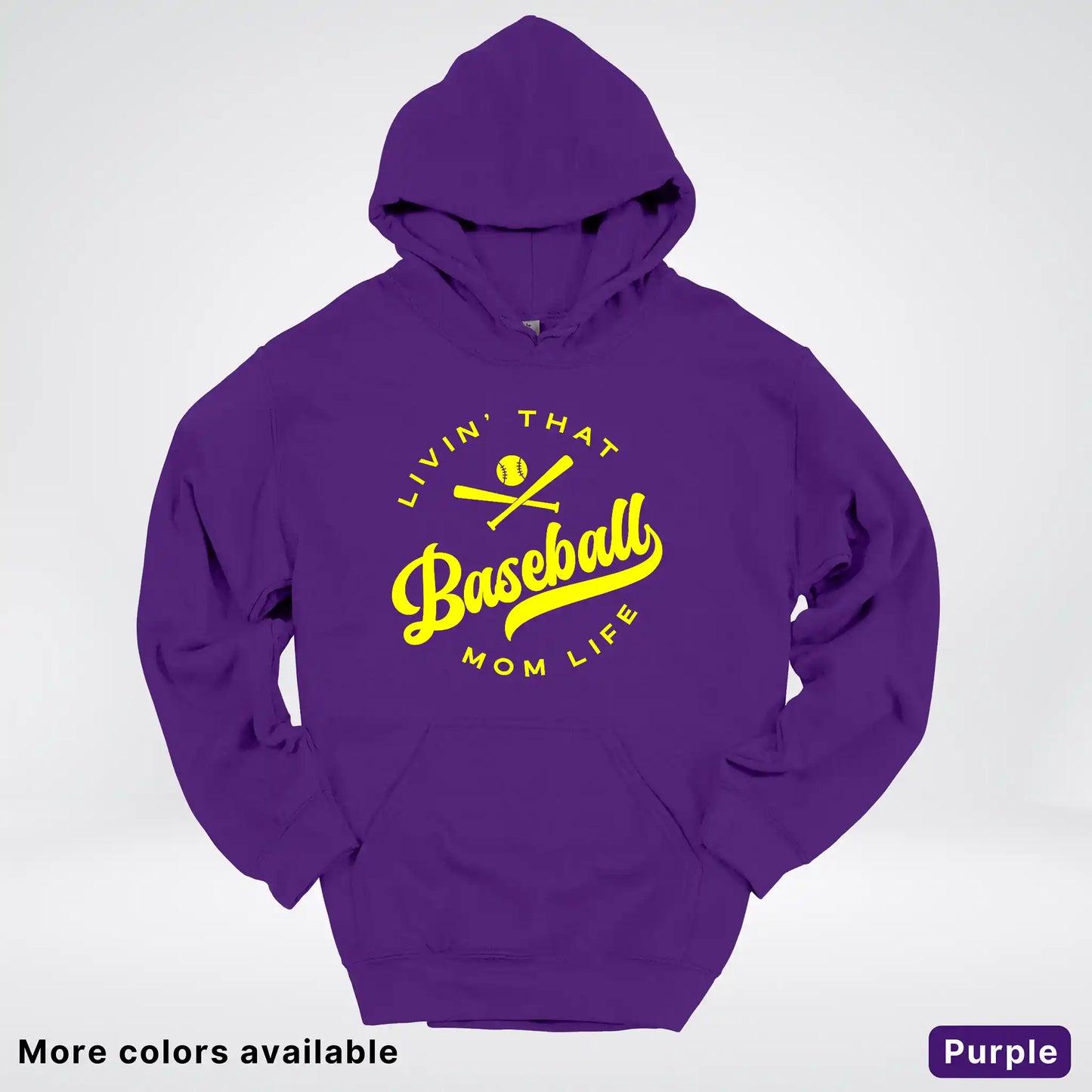 Livin' That Baseball Mom Life - Yellow Design - Hoodie
