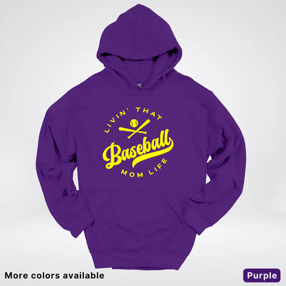 Livin' That Baseball Mom Life - Yellow Design - Hoodie