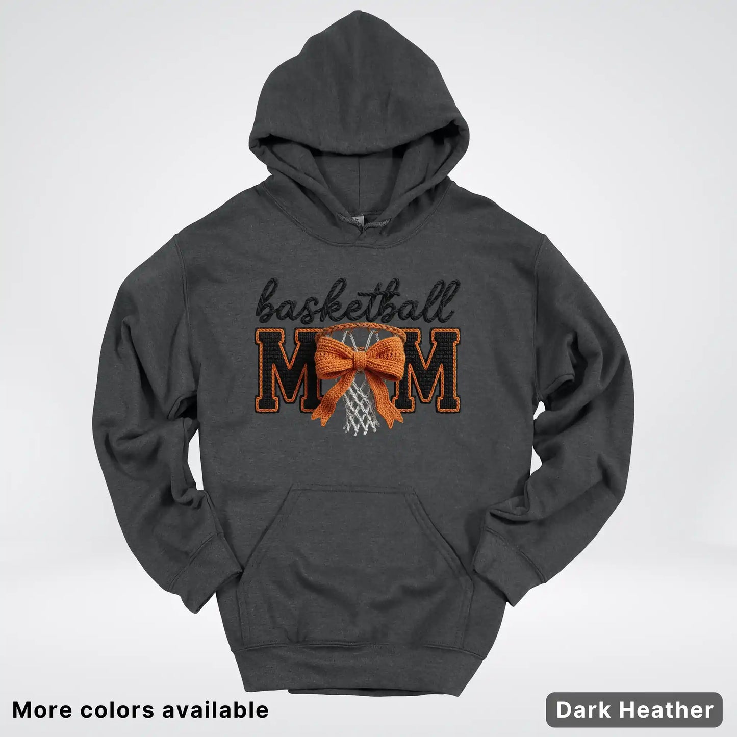 Basketball Mom – Faux Crochet Bow Basketball Graphic Hoodie