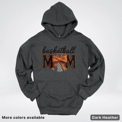 Basketball Mom – Faux Crochet Bow Basketball Graphic Hoodie