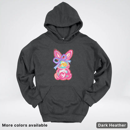 Coquette Easter Bunny – Pastel Bow Bunny Spring Graphic - Hoodie