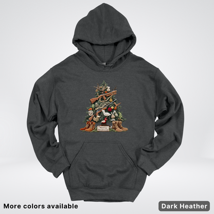 Rustic Holiday Tree & Boots (Hook Yard Faux) - Hoodie