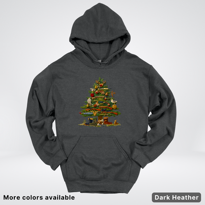 Woodland Critters Christmas Tree Hook Yard Faux - Hoodie