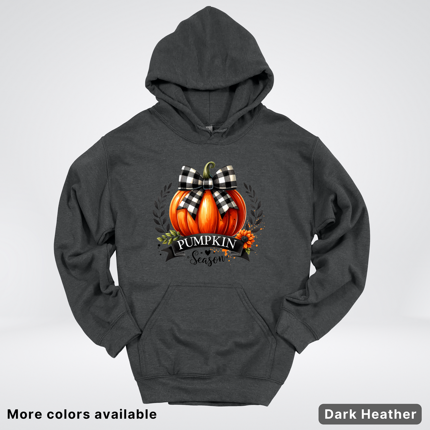 Pumpkin Season Black Plaid Bow - Hoodie