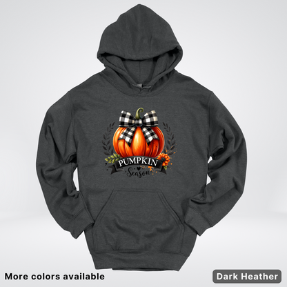 Pumpkin Season Black Plaid Bow - Hoodie