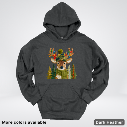 Ornament Antler Reindeer Hook Yard Faux - Hoodie