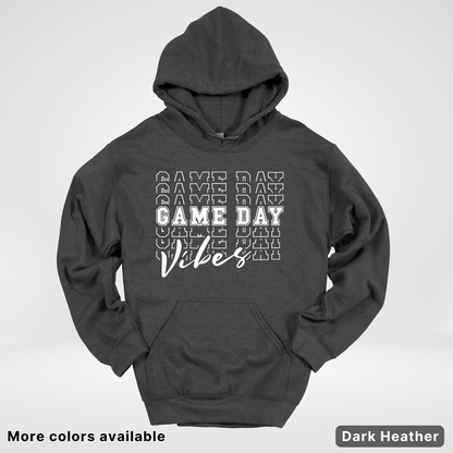 Game Day Vibes Stacked - White Design - Hoodie