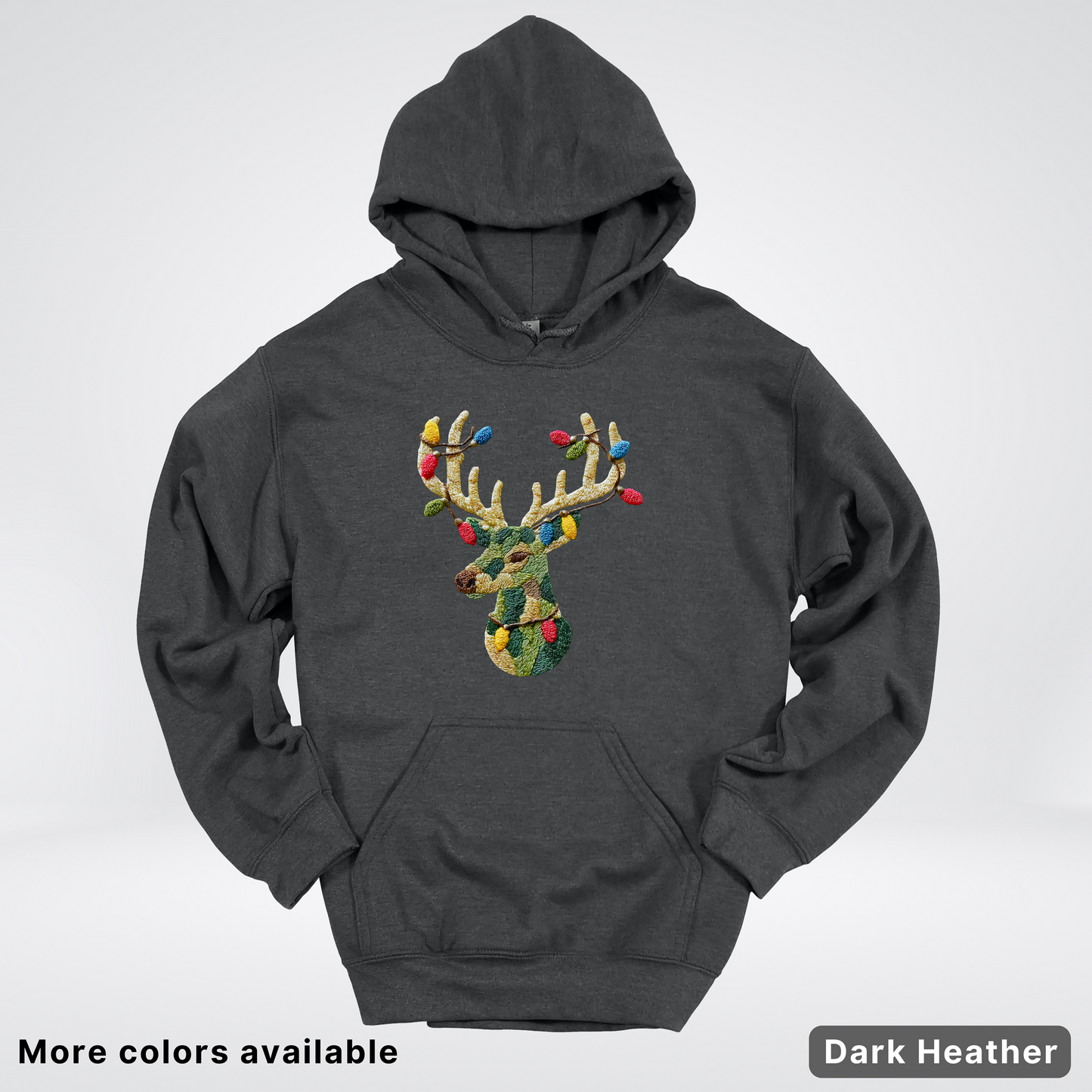 Festive Light-Up Reindeer Hook Yard Faux - Hoodie