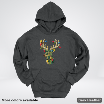 Festive Light-Up Reindeer Hook Yard Faux - Hoodie