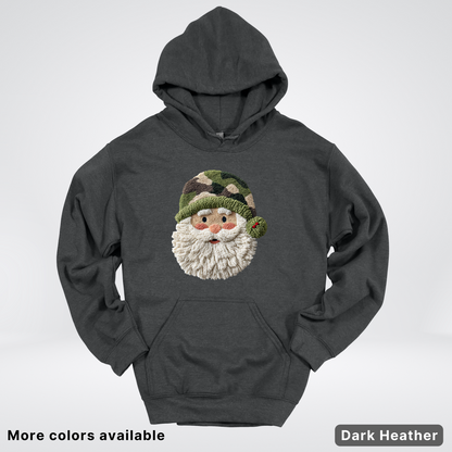 Woodland Santa Face (Hook Yard Faux Texture) - Hoodie