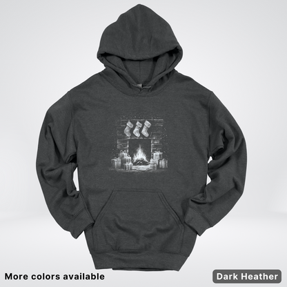 Vintage Christmas Fireplace Scene - Hoodie