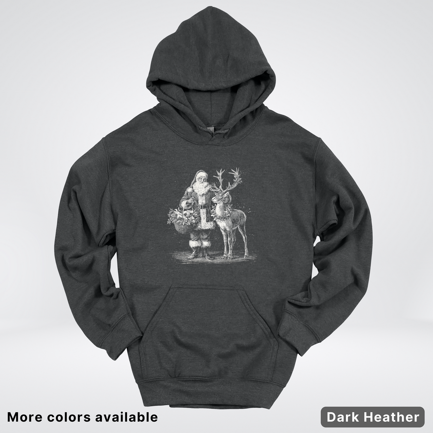 Vintage Santa and Reindeer - Hoodie
