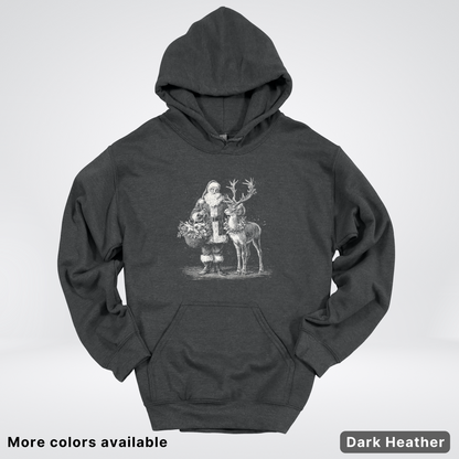 Vintage Santa and Reindeer - Hoodie