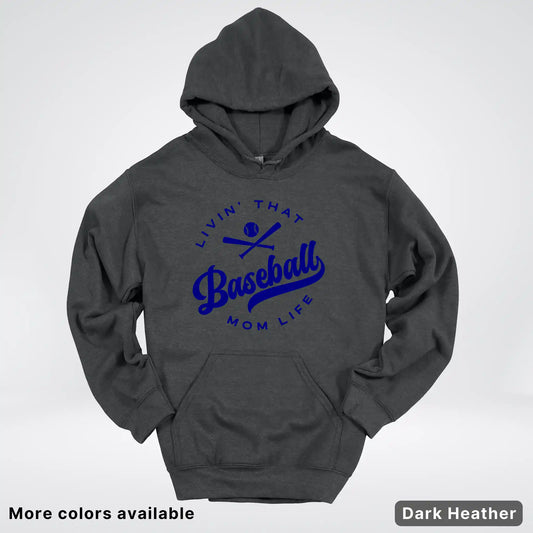 Livin' That Baseball Mom Life - Navy Design - Hoodie