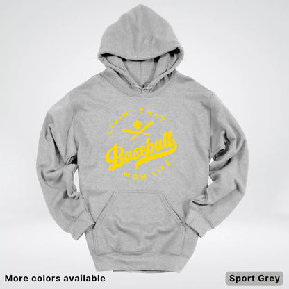 Livin' That Baseball Mom Life - Gold Design - Hoodie