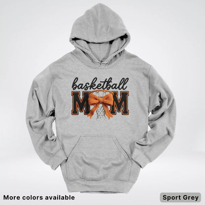 Basketball Mom – Faux Crochet Bow Basketball Graphic Hoodie