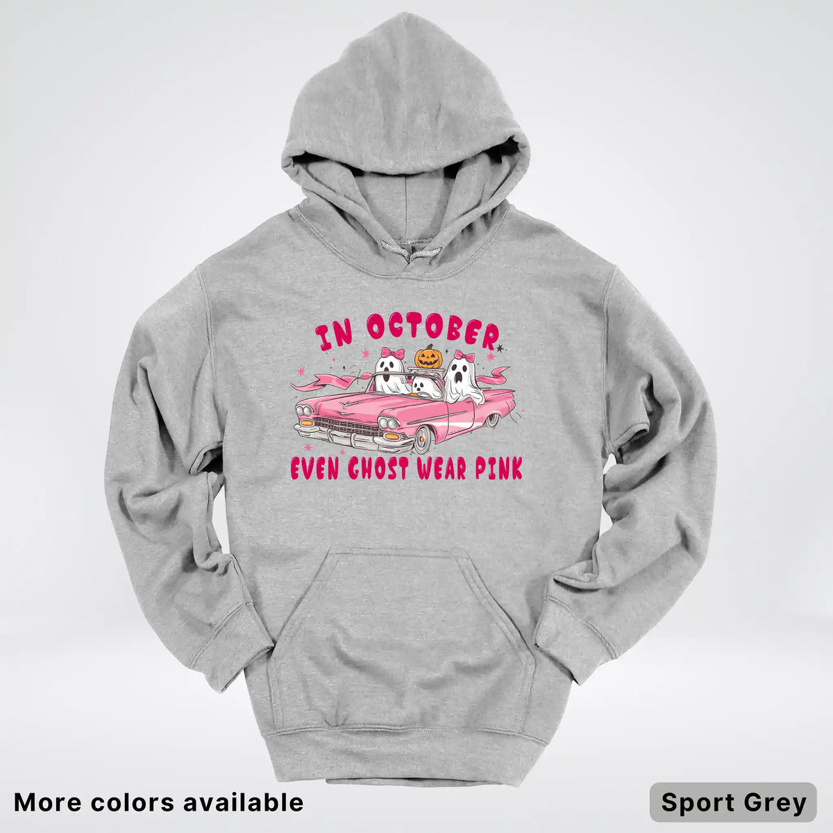 In October Even Ghost Wear Pink Breast Cancer Awareness Hoodie