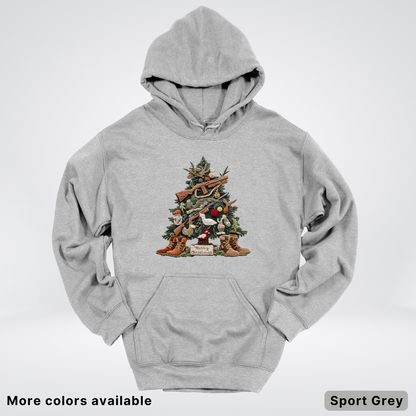 Rustic Holiday Tree & Boots (Hook Yard Faux) - Hoodie